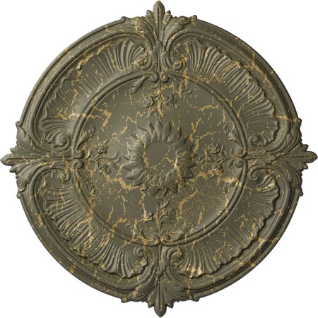 Ekena Millwork Attica Acanthus Leaf Medallion (Canopies up to 3 1/4"), 30 1/8"OD x 1 1/2"P, Witch Hazel Crackle CM30ATWHC